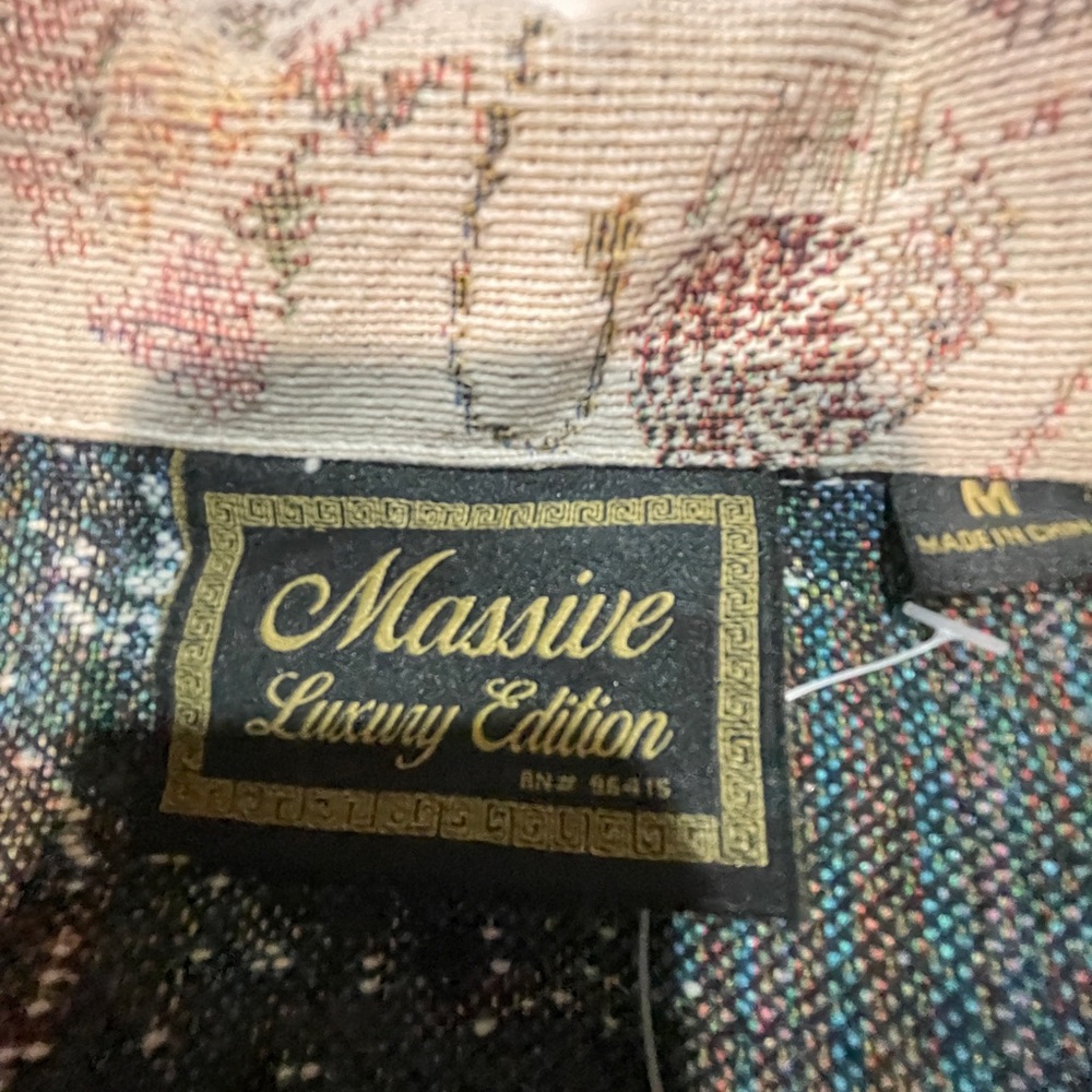 Massive Floral Men’s Jacket - Cream and Pink - Picture 5 of 6